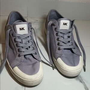 Michael Kors Gray-Lilac Canvas Lace-Up Sneakers
